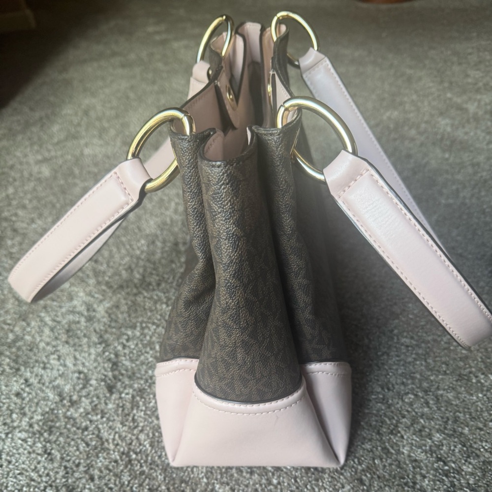 Michael Kors Pink and Brown Monogram Tote - Picture 4 of 5